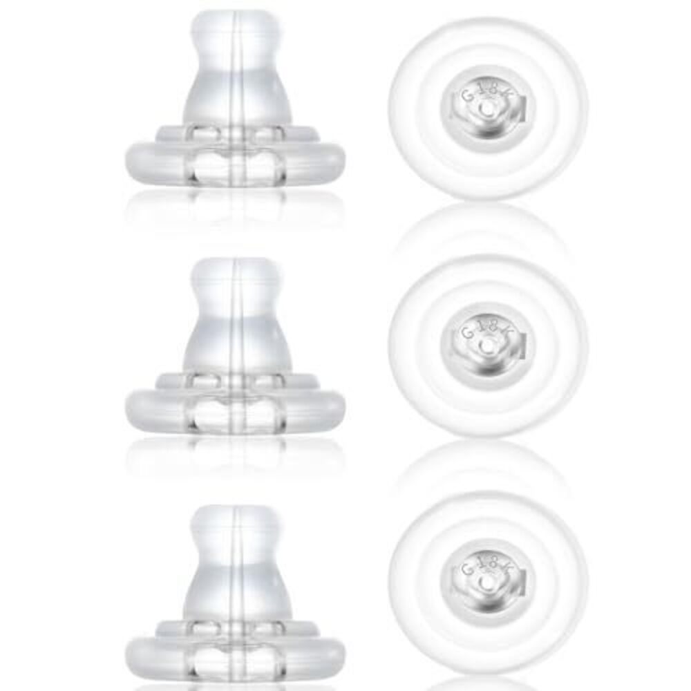 6900 Earring Backs,18K Gold Silicone Earring Backs Replacements,Locking